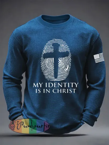 Men’s ’My Identity Is In Christ’ Waffle Long Sleeve T-Shirt