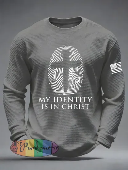 Men’s ’My Identity Is In Christ’ Waffle Long Sleeve T-Shirt
