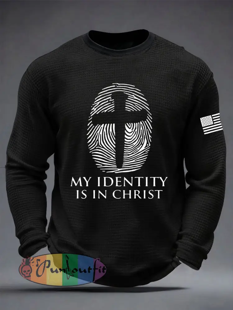 Men’s ’My Identity Is In Christ’ Waffle Long Sleeve T-Shirt