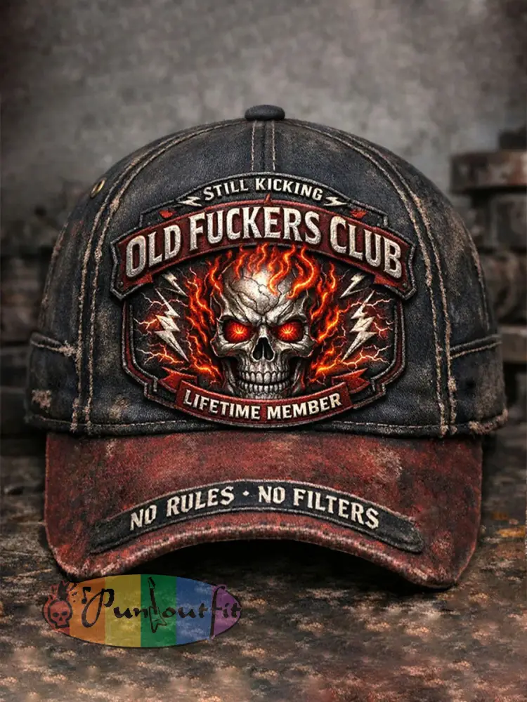 Old Fuckers Club Printed Casual Unisex Cap - As picture · ONE