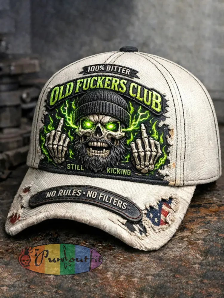 Old Fuckers Club Printed Casual Unisex Cap - As picture · ONE