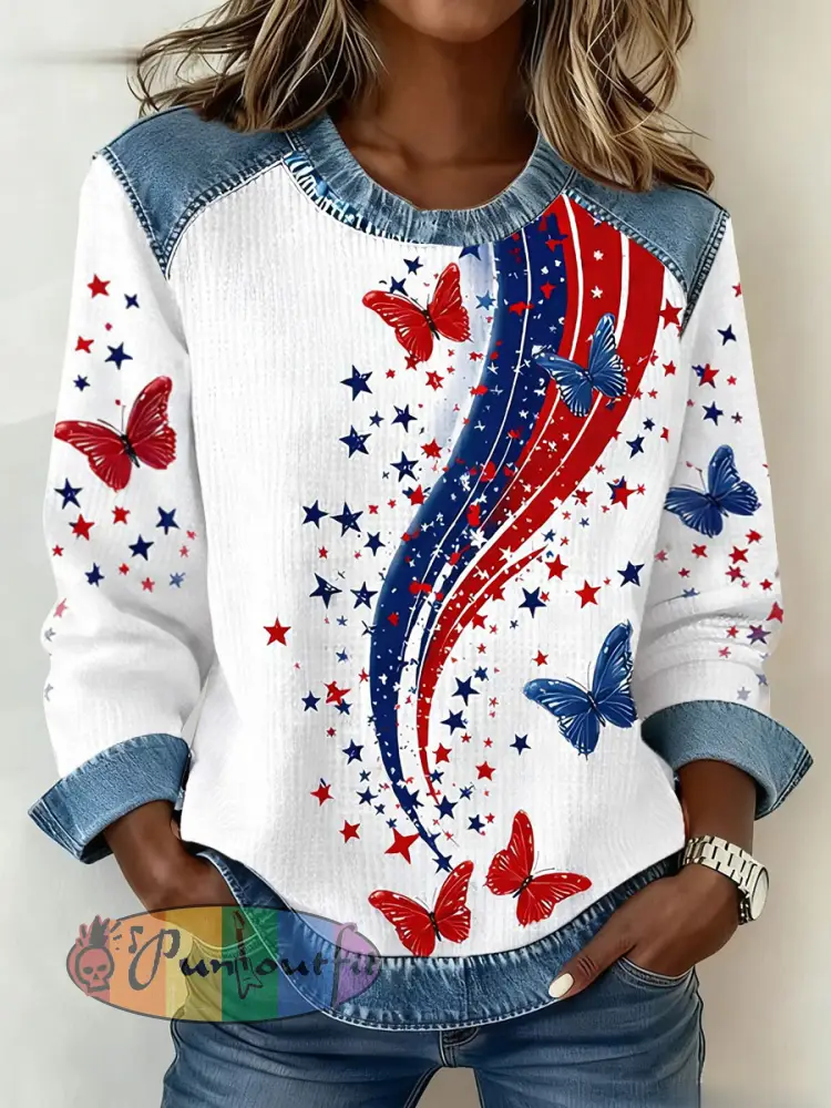 Women’s American Flag Butterfly Sweatshirts