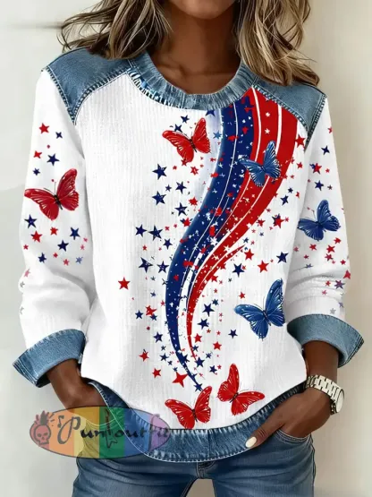 Women’s American Flag Butterfly Sweatshirts