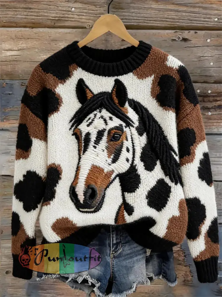 Women’s Horse Design crew neck sweater