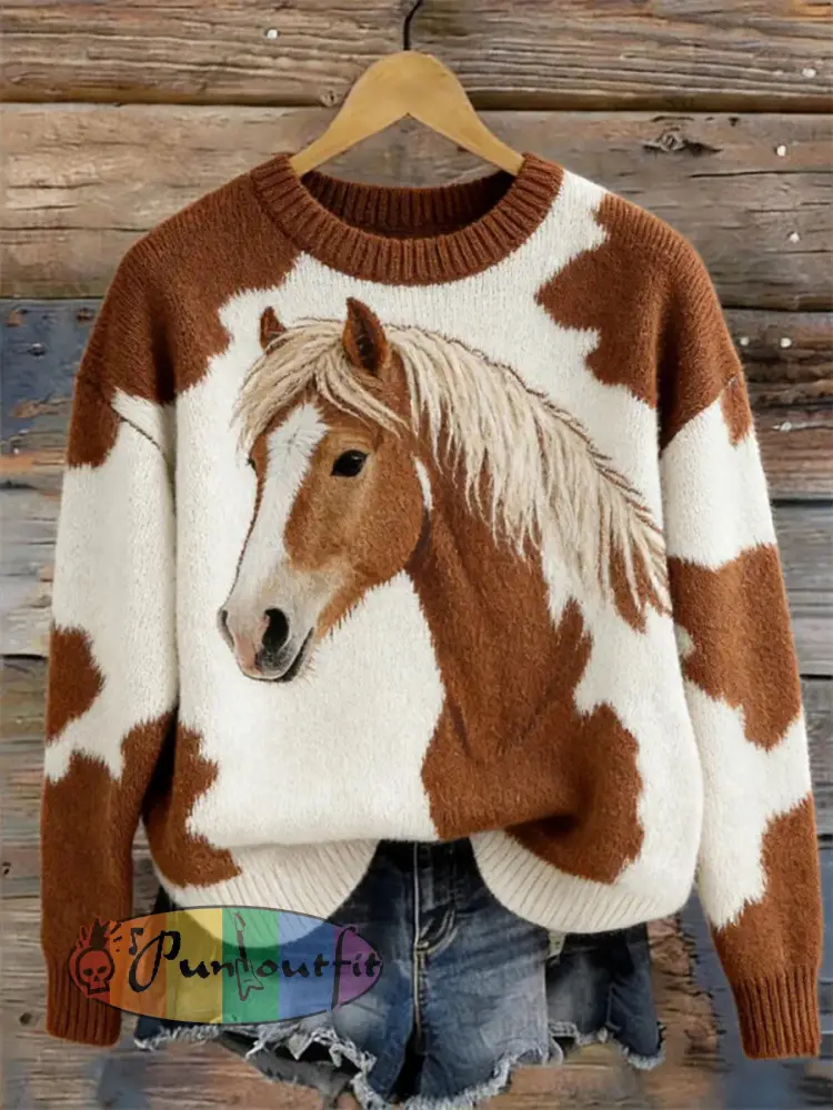 Women’s Horse Design crew neck sweater