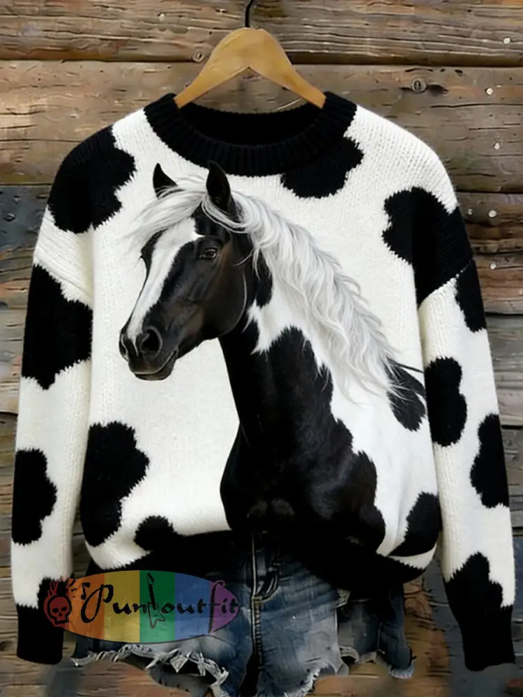 Women’s Horse Design crew neck sweater