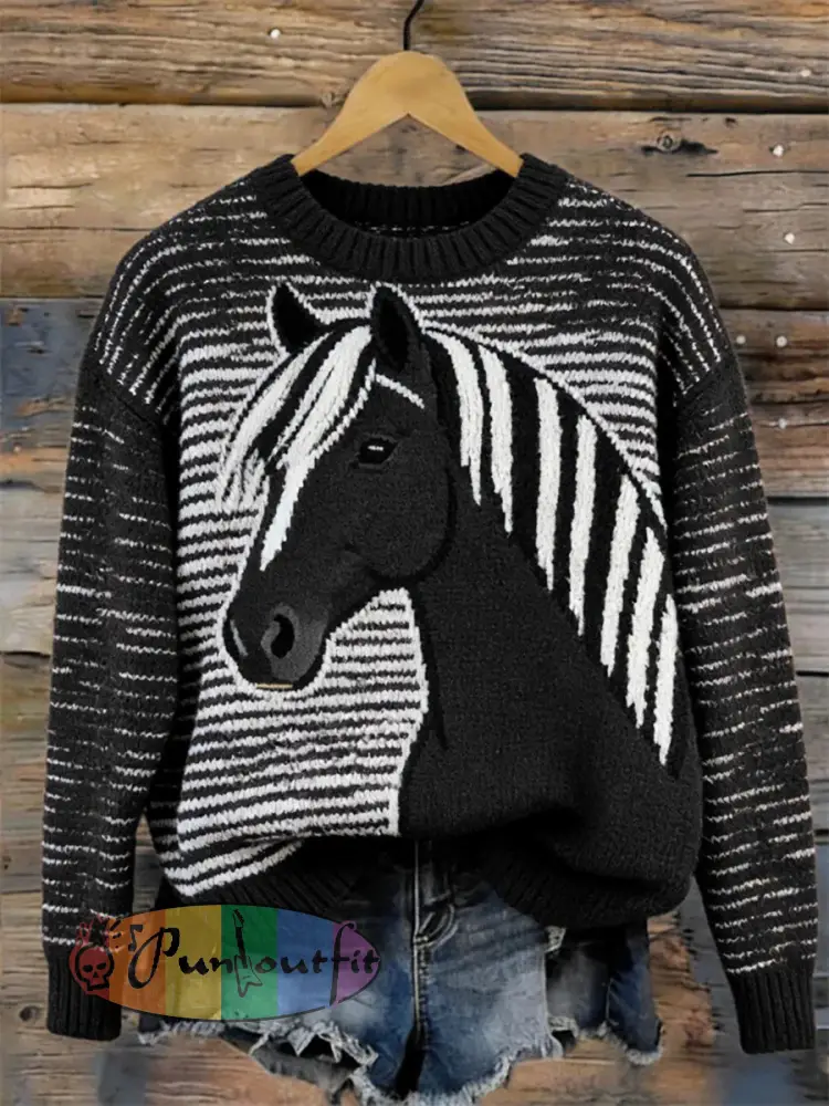 Women’s Horse Design crew neck sweater