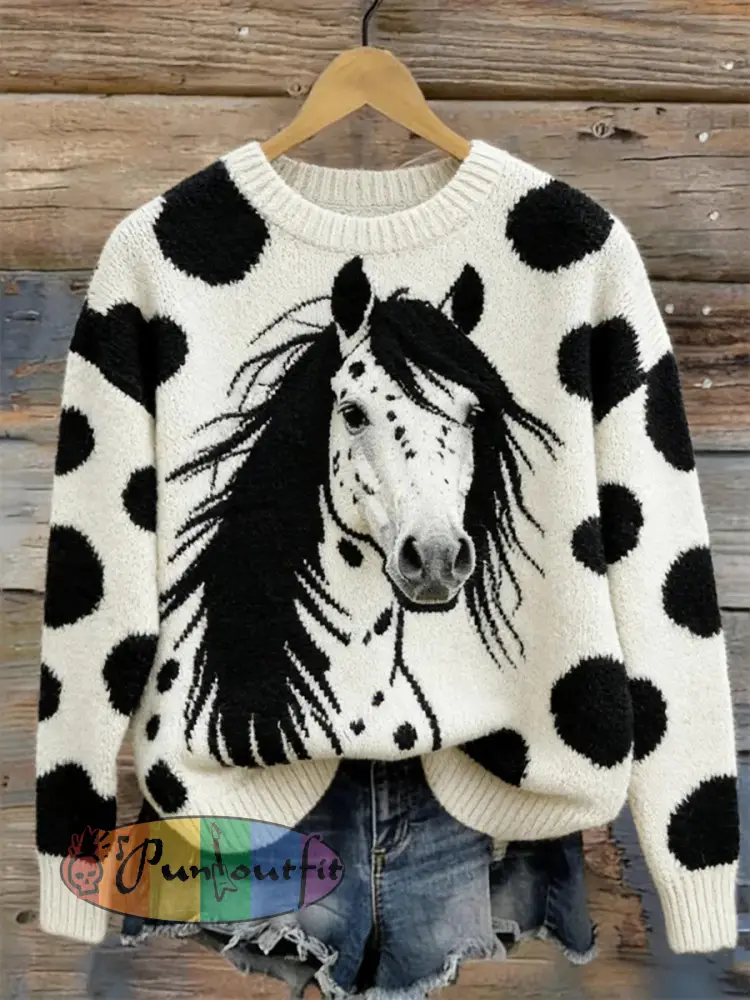 Women’s Horse Design crew neck sweater