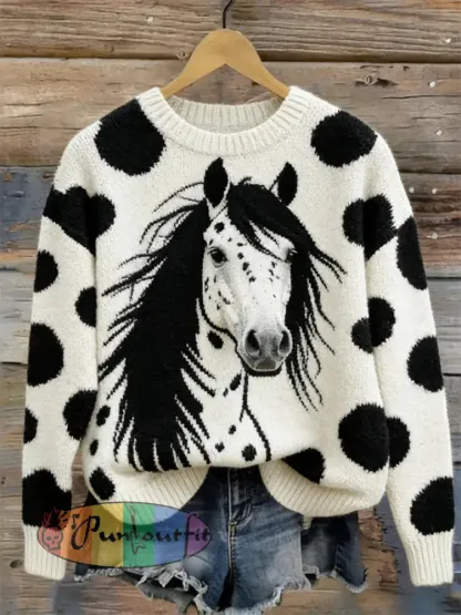 Women’s Horse Design crew neck sweater