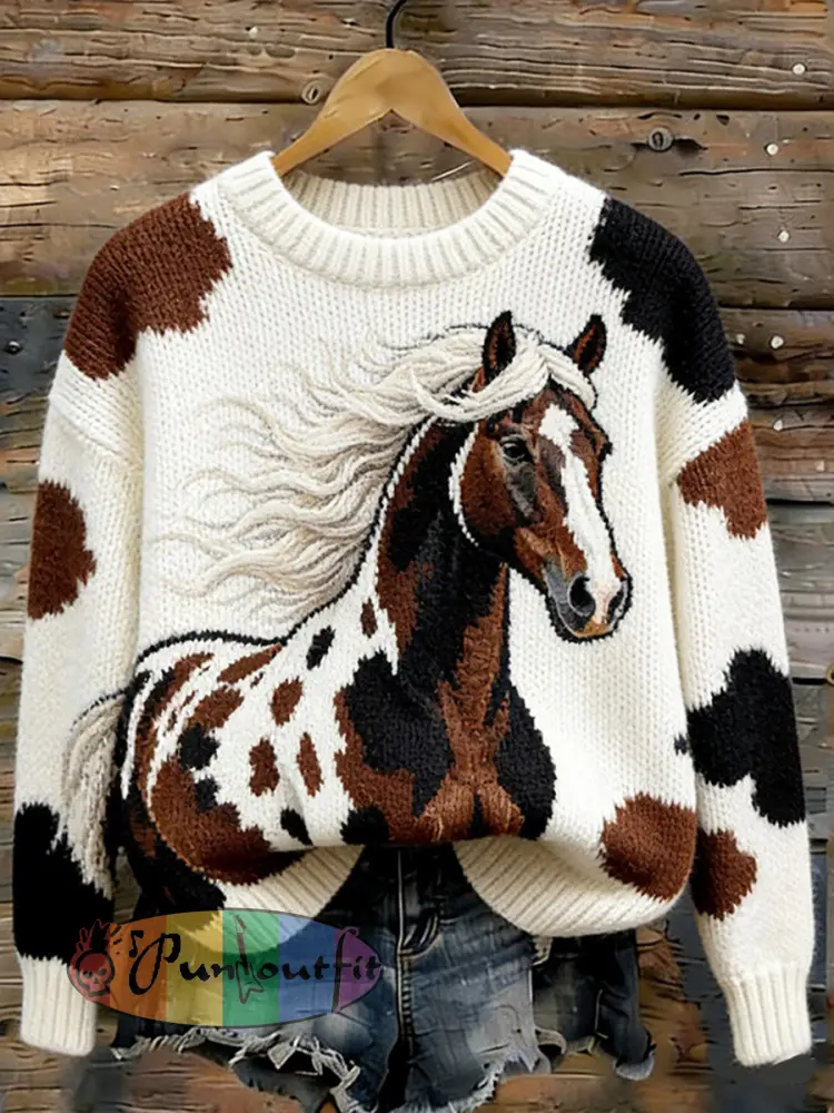 Women’s Horse Design crew neck sweater