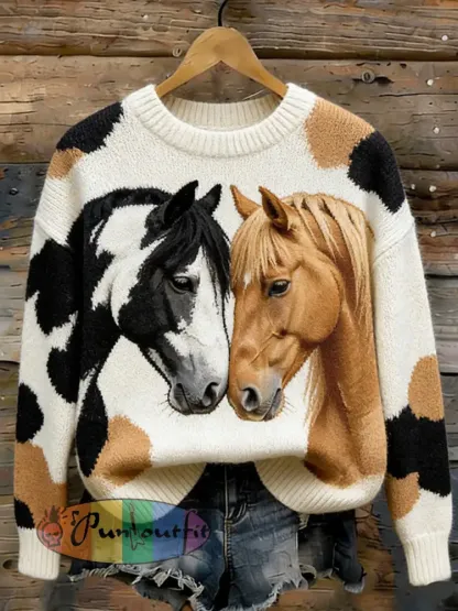 Women’s Horse Design crew neck sweater