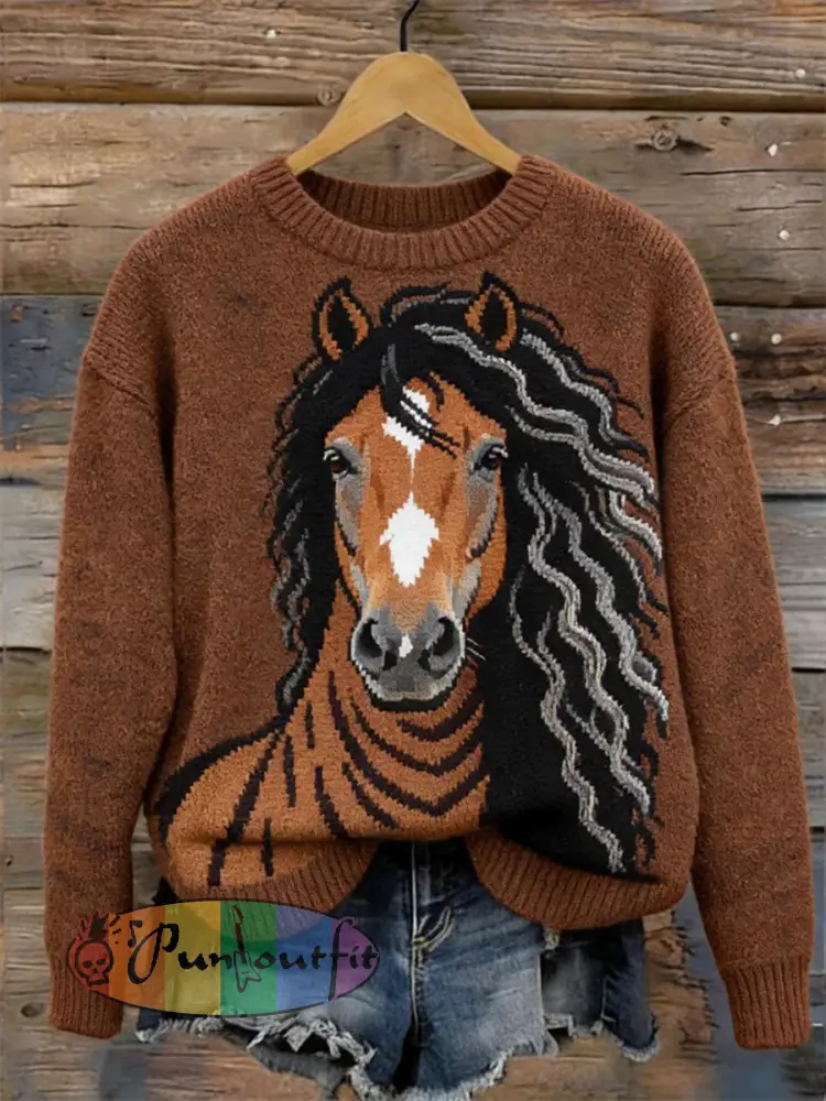 Women’s Horse Design crew neck sweater