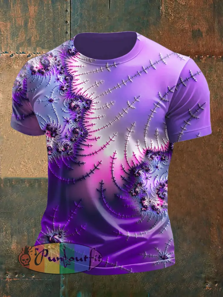 Men’s Retro Psychedelic Punk Printed Vintage Fashion Loose Short Sleeve T-Shirt