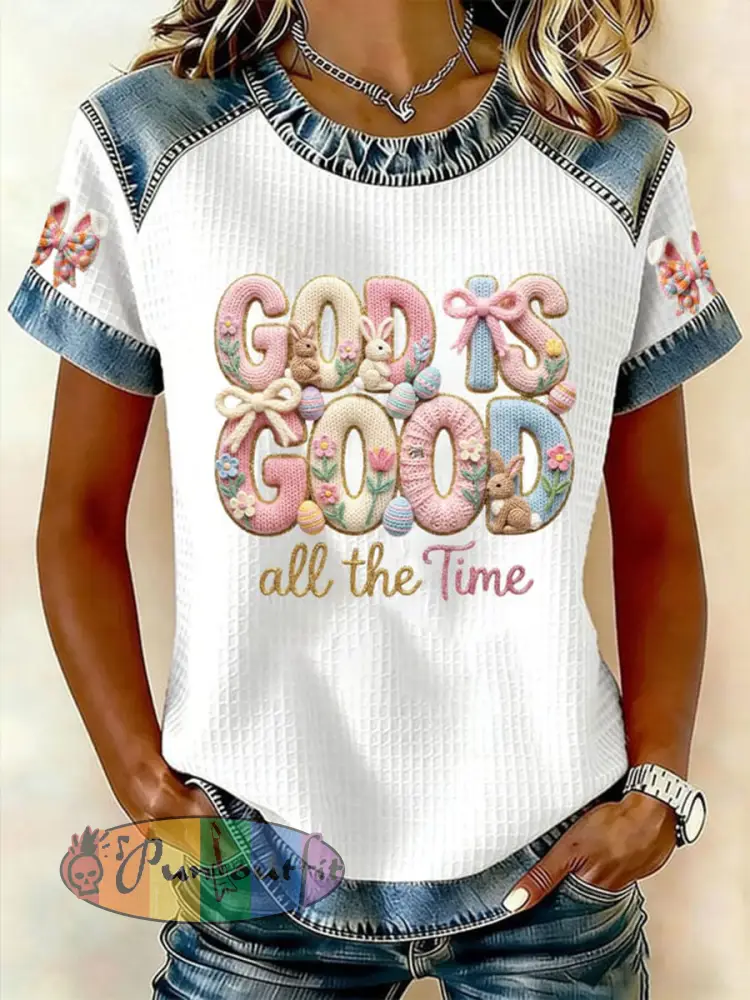 Women’s ’God Is Good All The Time’ Printed Casual T-Shirt
