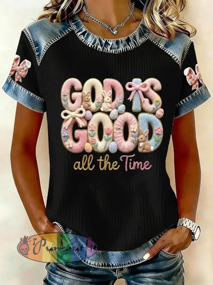 Women’s ’God Is Good All The Time’ Printed Casual T-Shirt