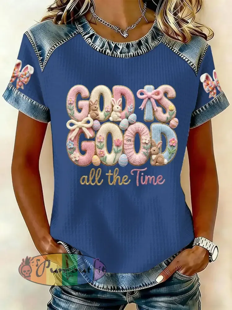 Women’s ’God Is Good All The Time’ Printed Casual T-Shirt