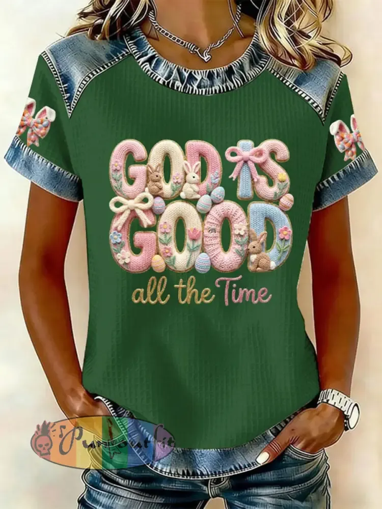 Women’s ’God Is Good All The Time’ Printed Casual T-Shirt