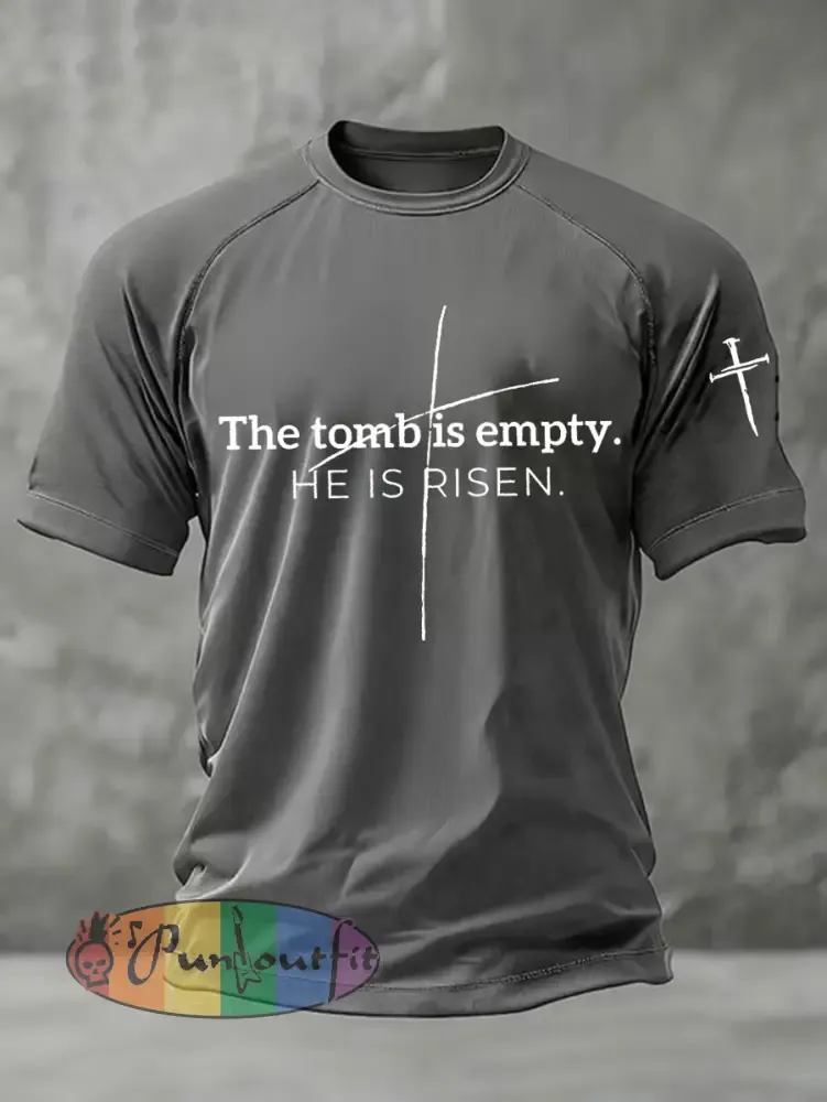 Men’s ’He Is Risen’ Printed Casual T-Shirt