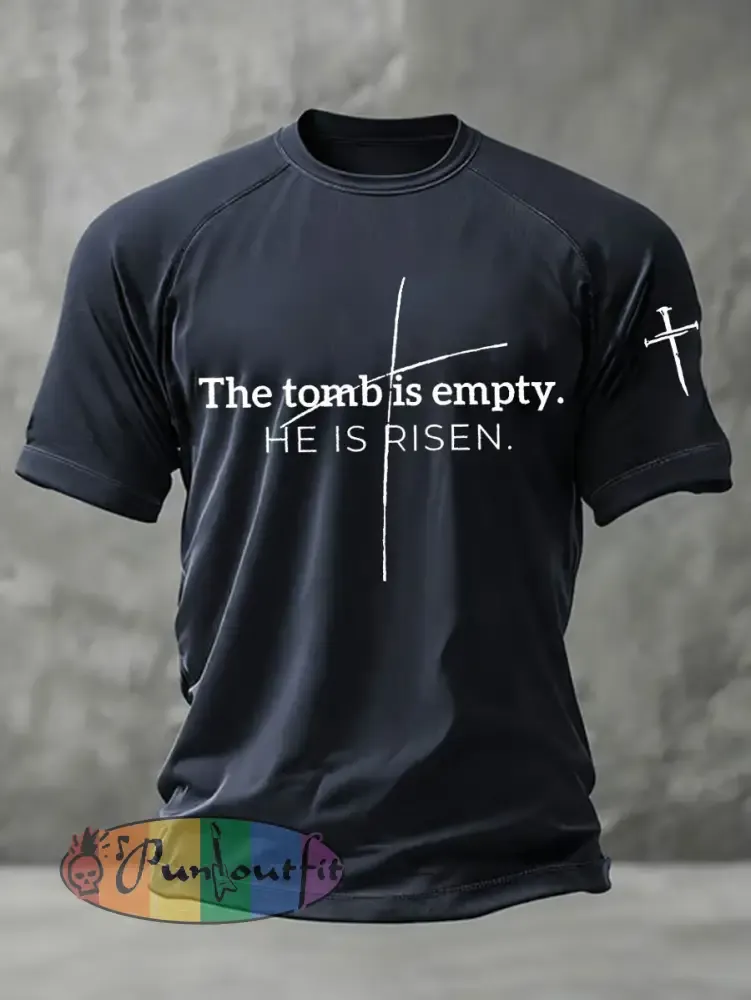 Men’s ’He Is Risen’ Printed Casual T-Shirt