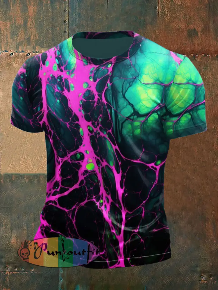 Psychedelic Printed Vintage Fashion Loose Short Sleeve T-Shirt