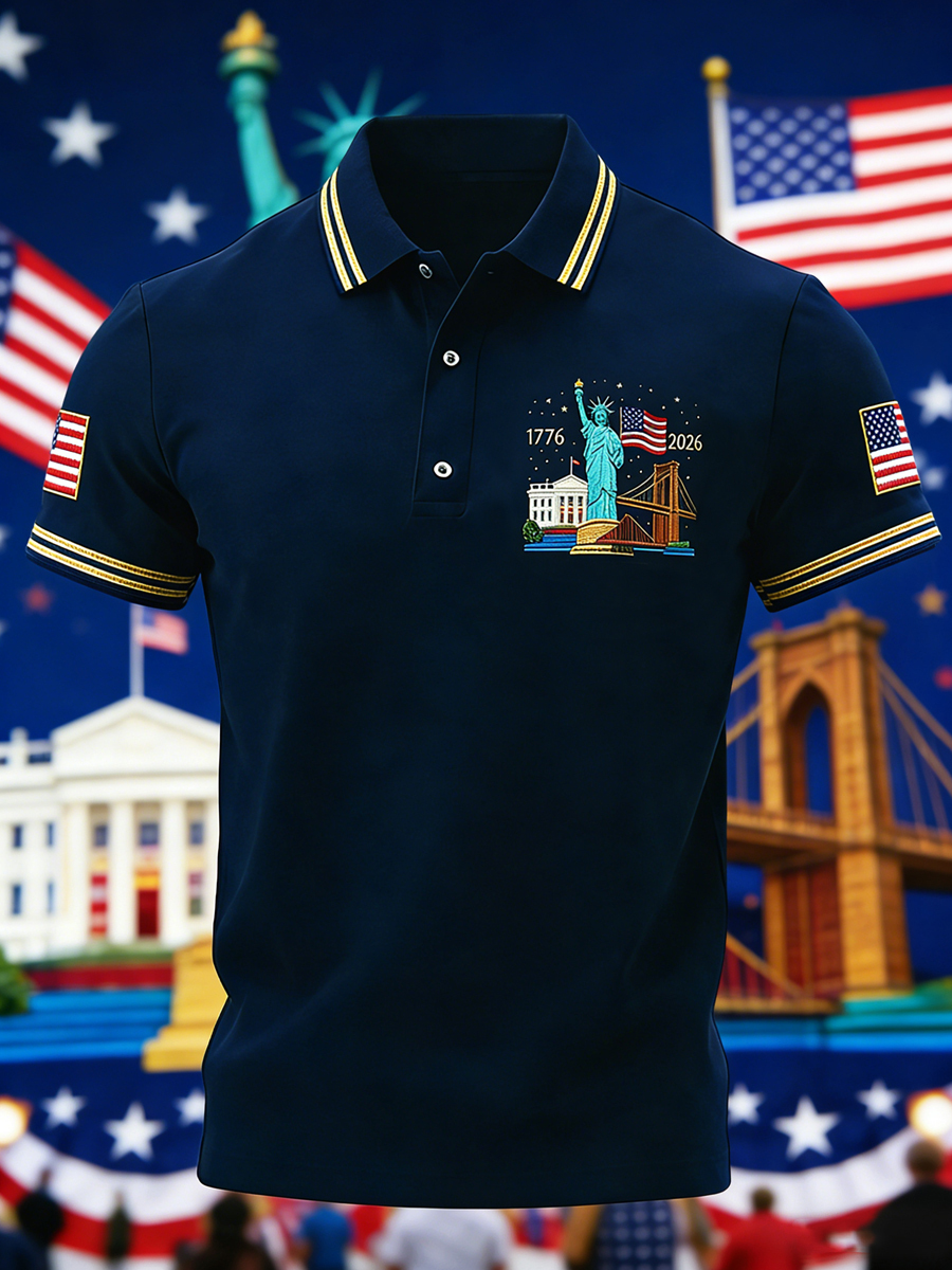 Retro America Commemorative Casual Polo Shirt