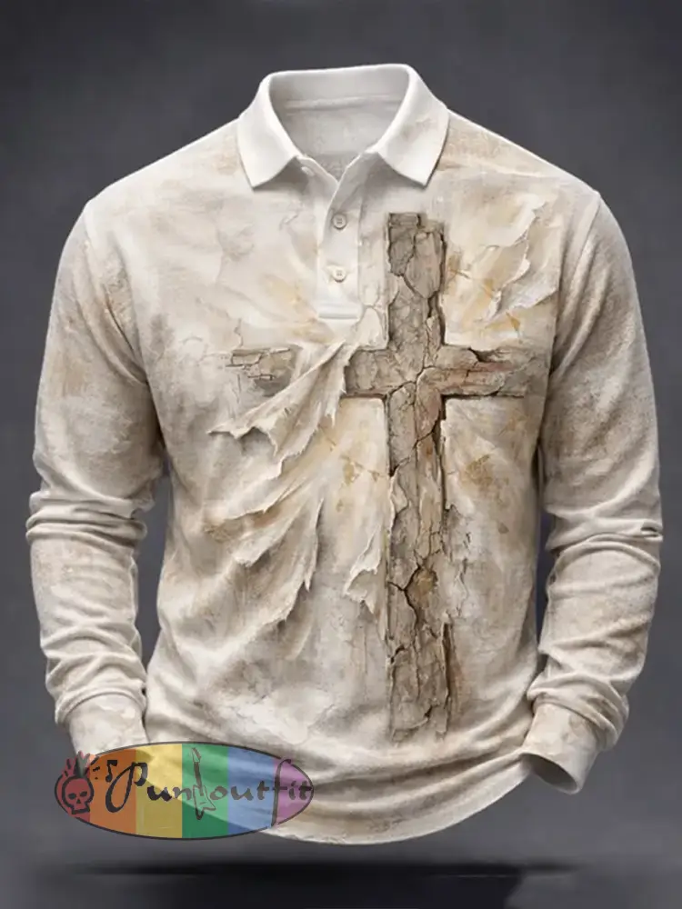 Men’s Faith Cross Print long sleeve shirt
