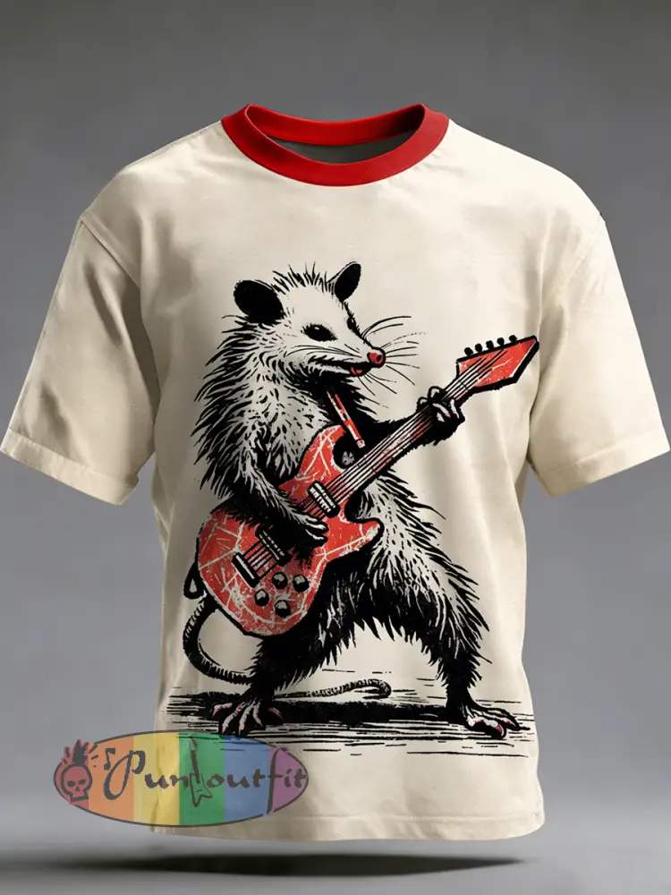 Punk Animal Printed Vintage Fashion Loose Short Sleeve T-Shirt
