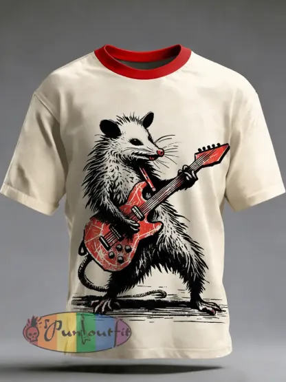 Punk Animal Printed Vintage Fashion Loose Short Sleeve T-Shirt