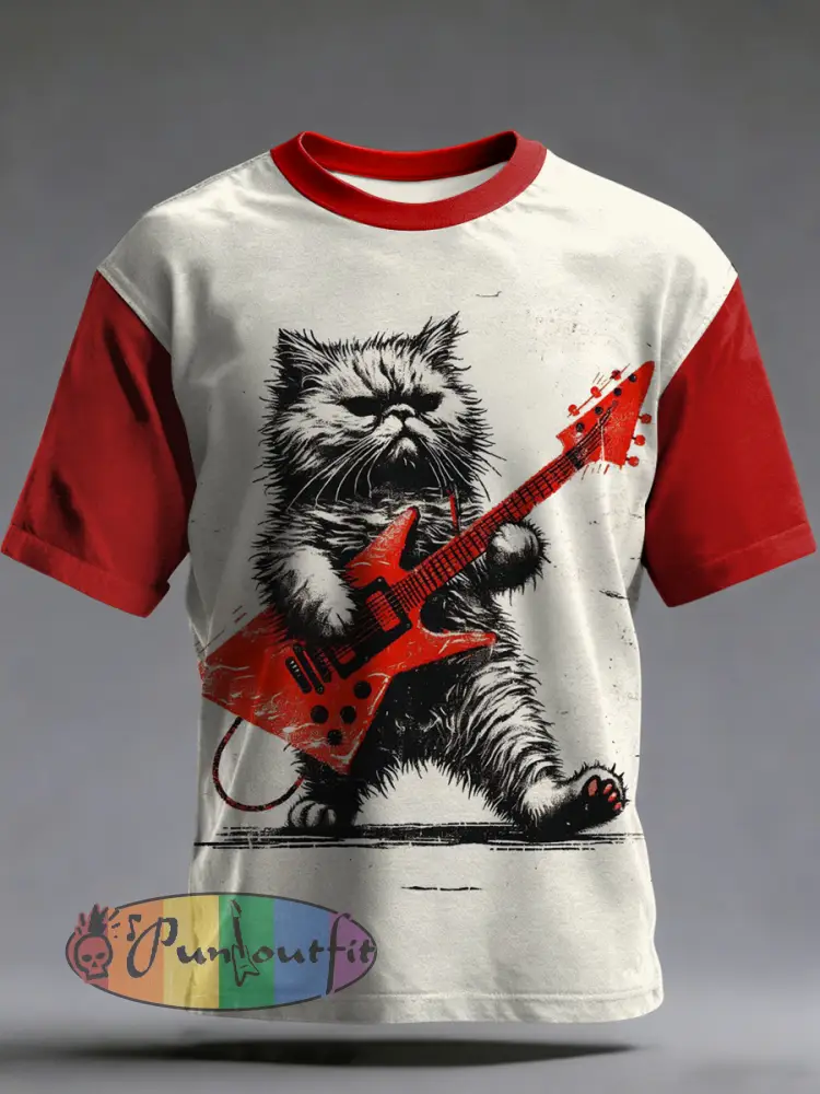 Punk Animal Printed Vintage Fashion Loose Short Sleeve T-Shirt