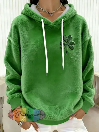 Women’s St. Patrick’s Day Print Casual Flannel Sweater