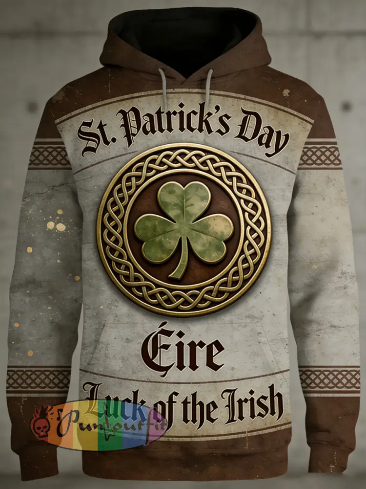 Men’s Retro Saint Patrick’s Day Print Casual Sweatshirt