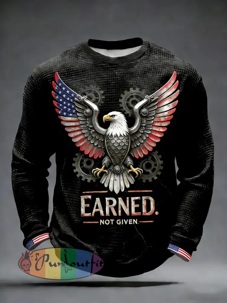 Retro-style forged punk print casual sweatshirt