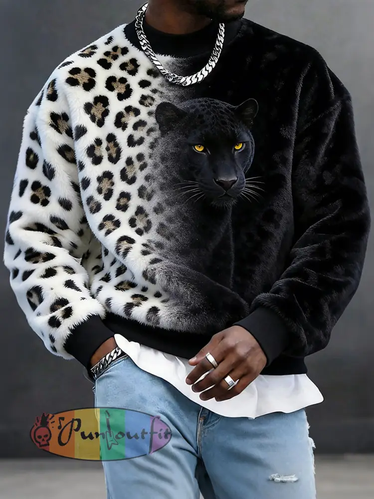 Men’s Leopard Flannel Sweatshirts