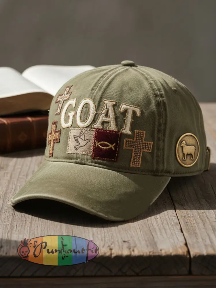 Unisex Goat Cross Resort Hawaiian Design Print Hat - Army Green · ONE