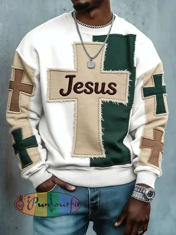 Men’s Jesus Cross Crew Neck Sweatshirt
