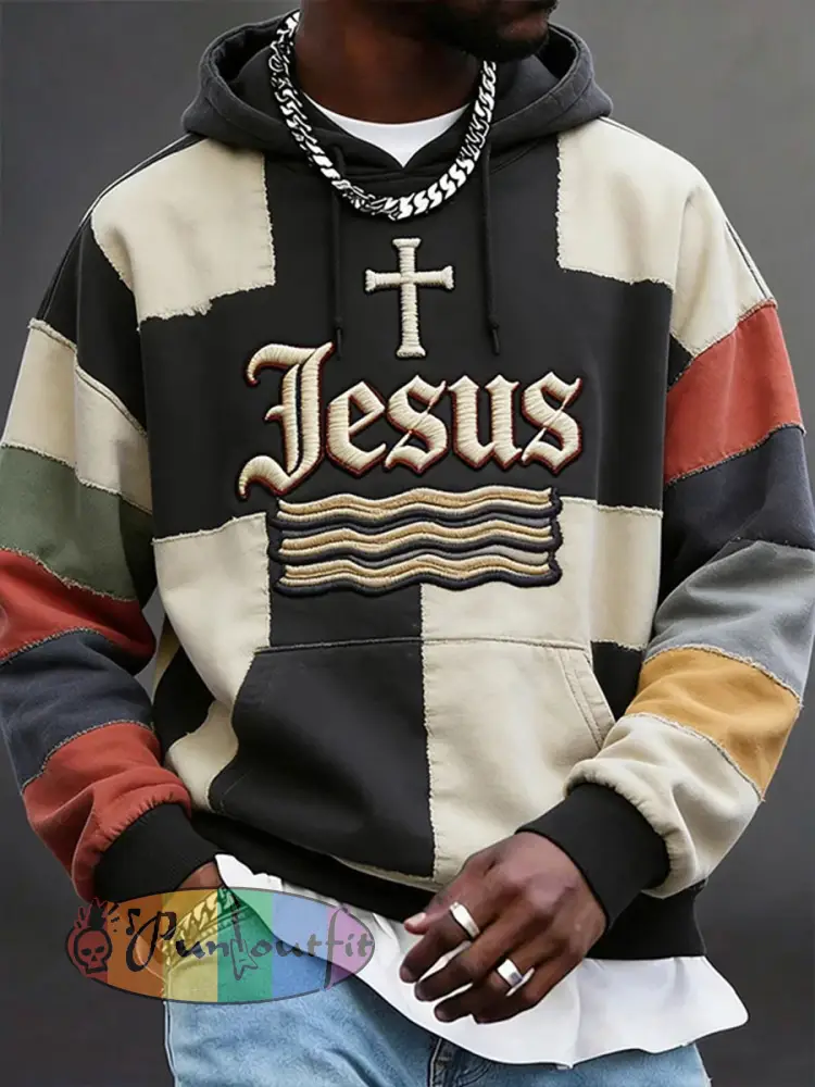 Men’s Jesus Oversized Drop-Shoulder Hoodie With Pockets