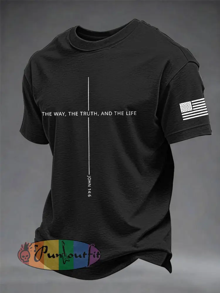 Men’s Jesus The Way The Truth The Life Cross Short Sleeve T-shirt