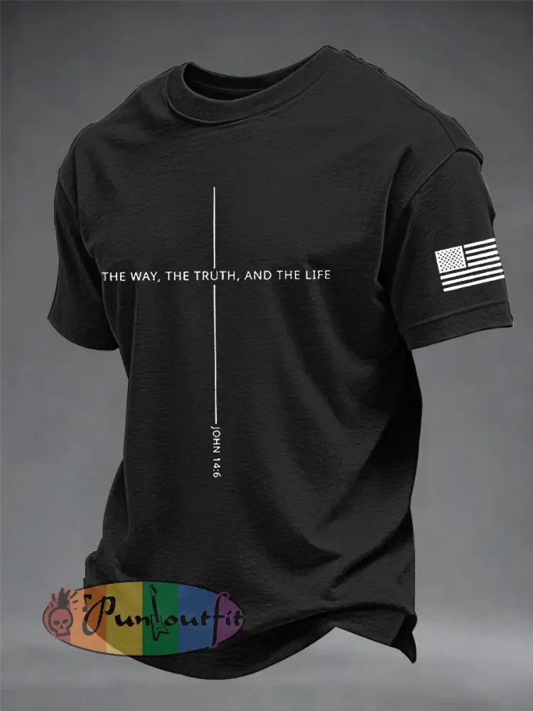 Men’s Jesus The Way The Truth The Life Cross Short Sleeve T-shirt
