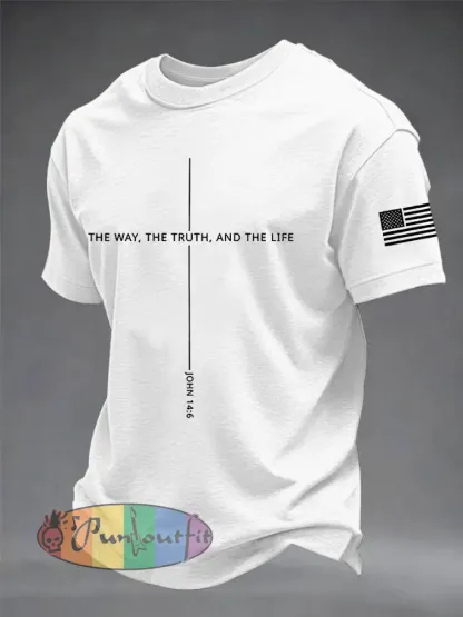 Men’s Jesus The Way The Truth The Life Cross Short Sleeve T-shirt
