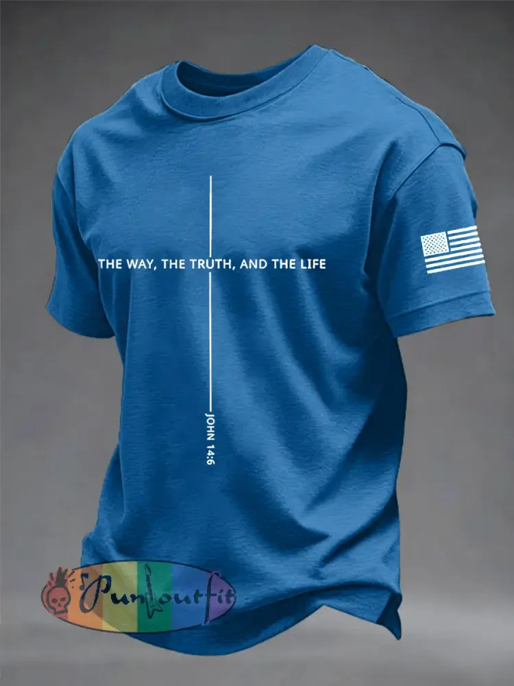 Men’s Jesus The Way The Truth The Life Cross Short Sleeve T-shirt