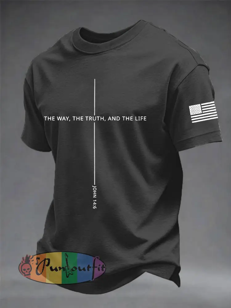 Men’s Jesus The Way The Truth The Life Cross Short Sleeve T-shirt