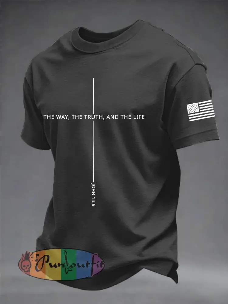 Men’s Jesus The Way The Truth The Life Cross Short Sleeve T-shirt