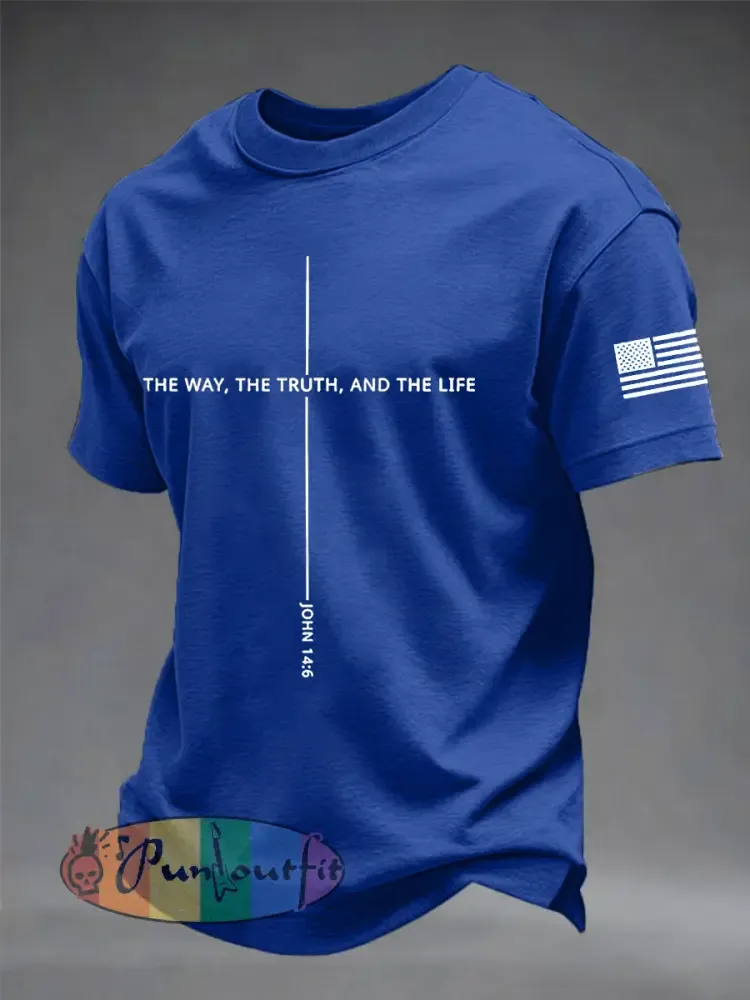 Men’s Jesus The Way The Truth The Life Cross Short Sleeve T-shirt