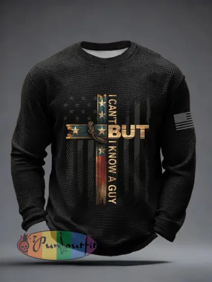 Men’s I Can’t But I Know A Guy Print Waffle T-Shirt