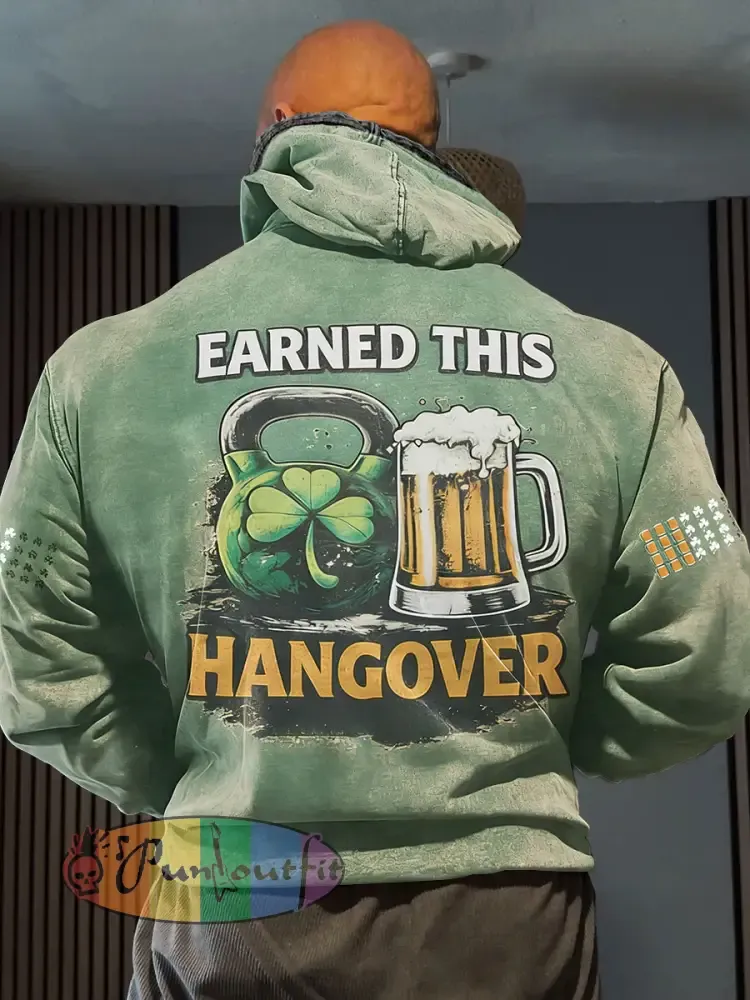 Men’s Funny St.patrick’s Day Fitness Lover Printed Hoodie