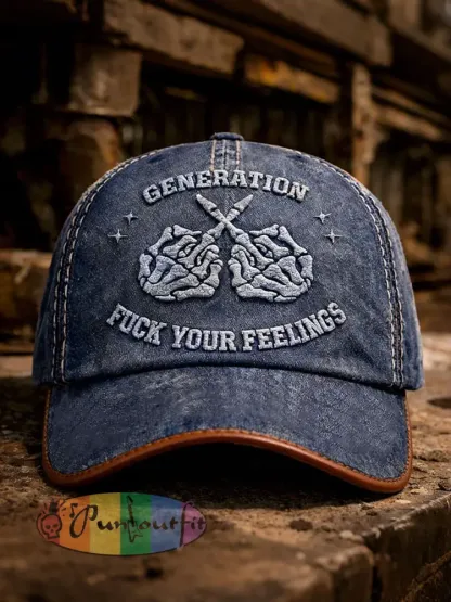 ’Gen X’ Unisex Retro Hats - Blue · ONE