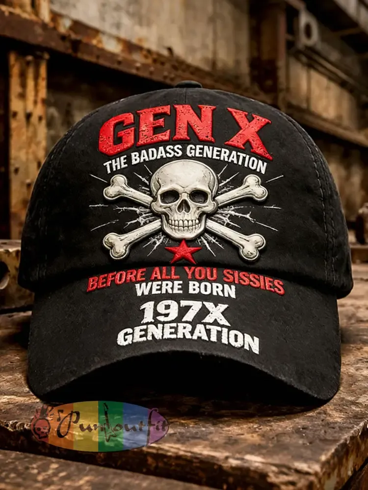 ’Gen X’ Unisex Retro Hats - Black · ONE