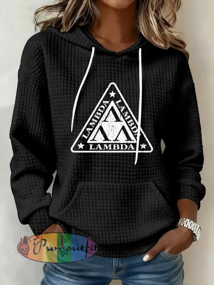 Women’s Film Inspired Lambda Lambda Lambda Print hooded sweatshirt