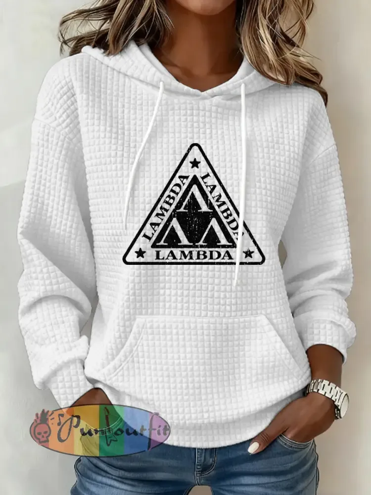 Women’s Film Inspired Lambda Lambda Lambda Print hooded sweatshirt