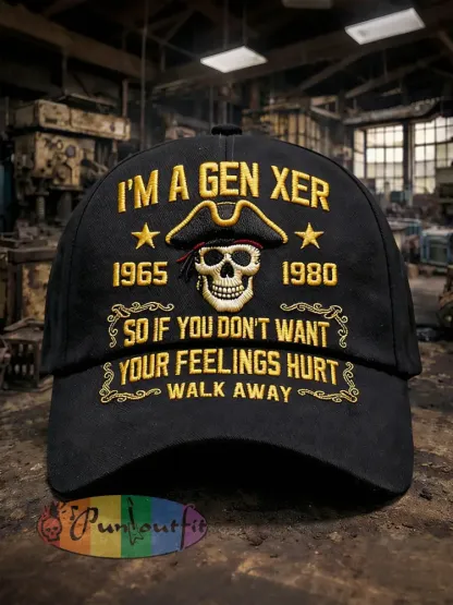 ’Gen X’ Unisex Retro Hats - Black · ONE